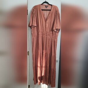 Simply Vera Vera Wang Rust Pleated Maxi dress
